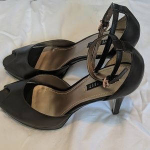 Nine West Brown Peep Toe Pumps